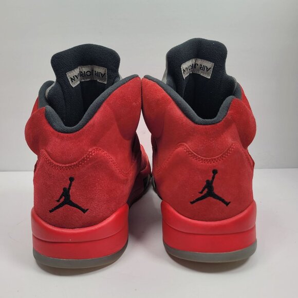 Air Jordan 5 Retro 2017 Men's Red Suede Sneakers 136027-602 US Size 12 - Picture 4 of 9
